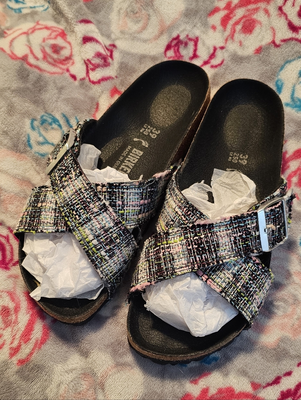 NWOT! Birkenstock Siena Rivet Logo Festive Weave Cross-over Sandal - Size 39